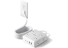 SUPERDANNY Extension Cord,Flat Plug Surge Protector Power Strip,10Ft | 8 AC & 4 USB Ports (2 USB C),Surge Protector with 1050J,Desk Charging Station for Home Office,College Dorm Room Essentials