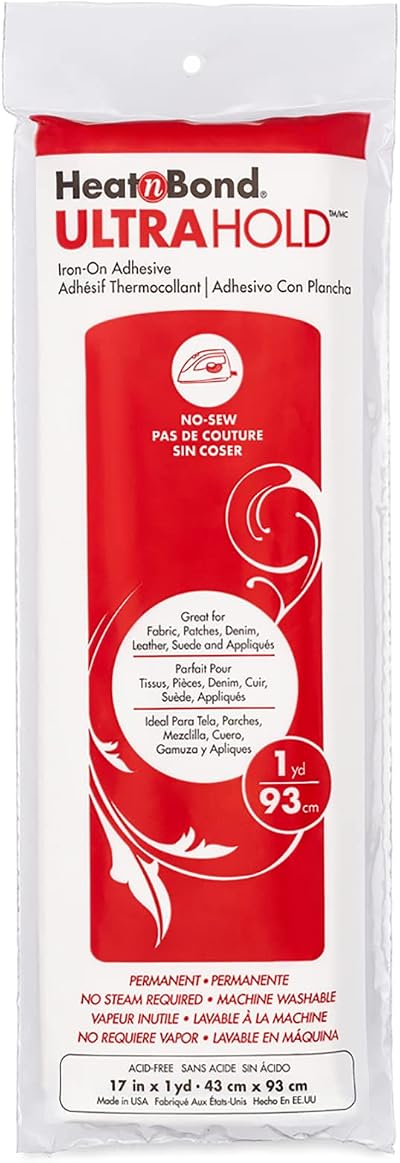 HeatnBond Ultrahold Iron-On Adhesive 17in x 1yd No Sew Bonding