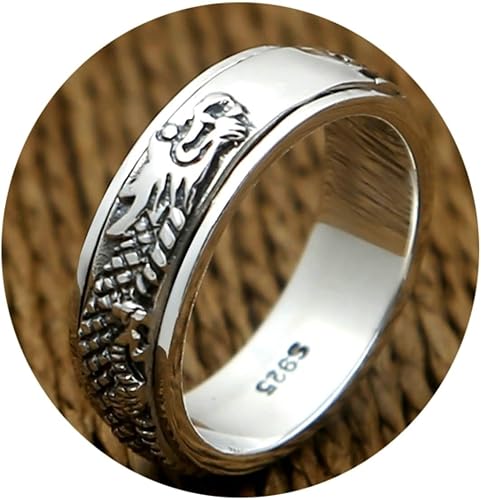 Amazon Ianlex スターリングシルバーリング 龍形 ドラゴン シルバー ファッション アクセサリー メンズ 指輪 人気 リング 通販