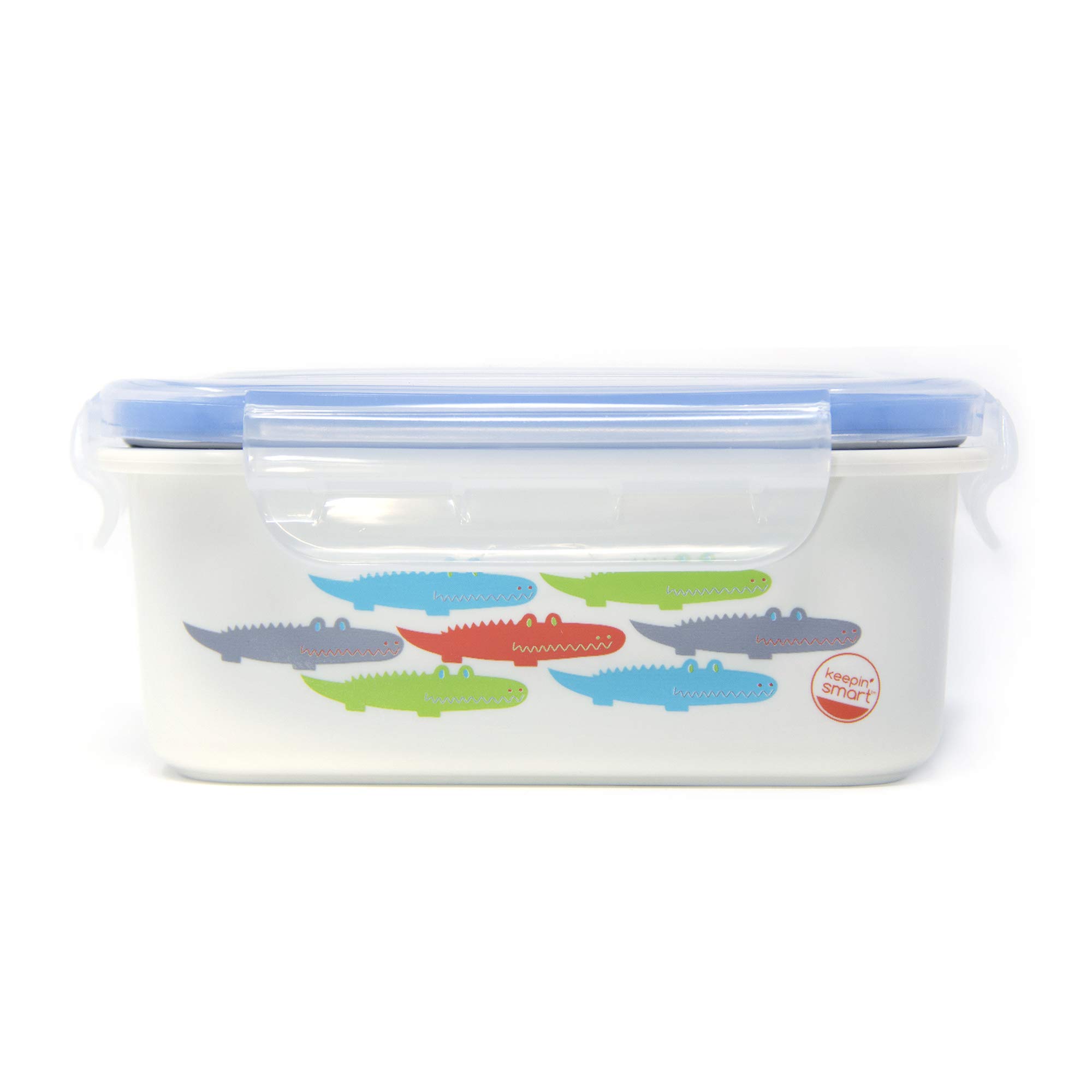 Photo 1 of Innobaby Keepin' Fresh Stainless Bento Snack or Lunch Box with Lid for Kids and Toddlers 16 oz, BPA Free Food Storage, Blue Alligator