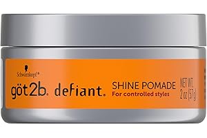 got2b Defiant Shine Pomade, 2 Fl Oz, High Shine Hair Styling Pomade for Men and Women, Creates Texture, Control & Light Hold, Tames Unruly Hair, Suitable for Short to Medium Styles