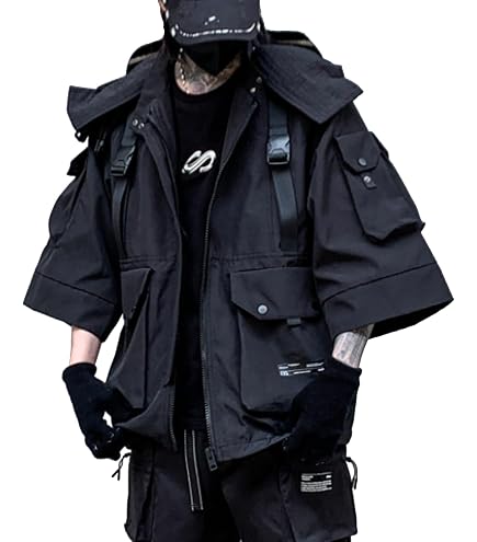 Men's Fairy Grunge Zip Up Jacket Y2k Acubi Cyber Punk Outerwear
