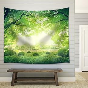 Sunny Day in Summer Park - Fabric Wall Tapestry Home Decor - 51x60 inches