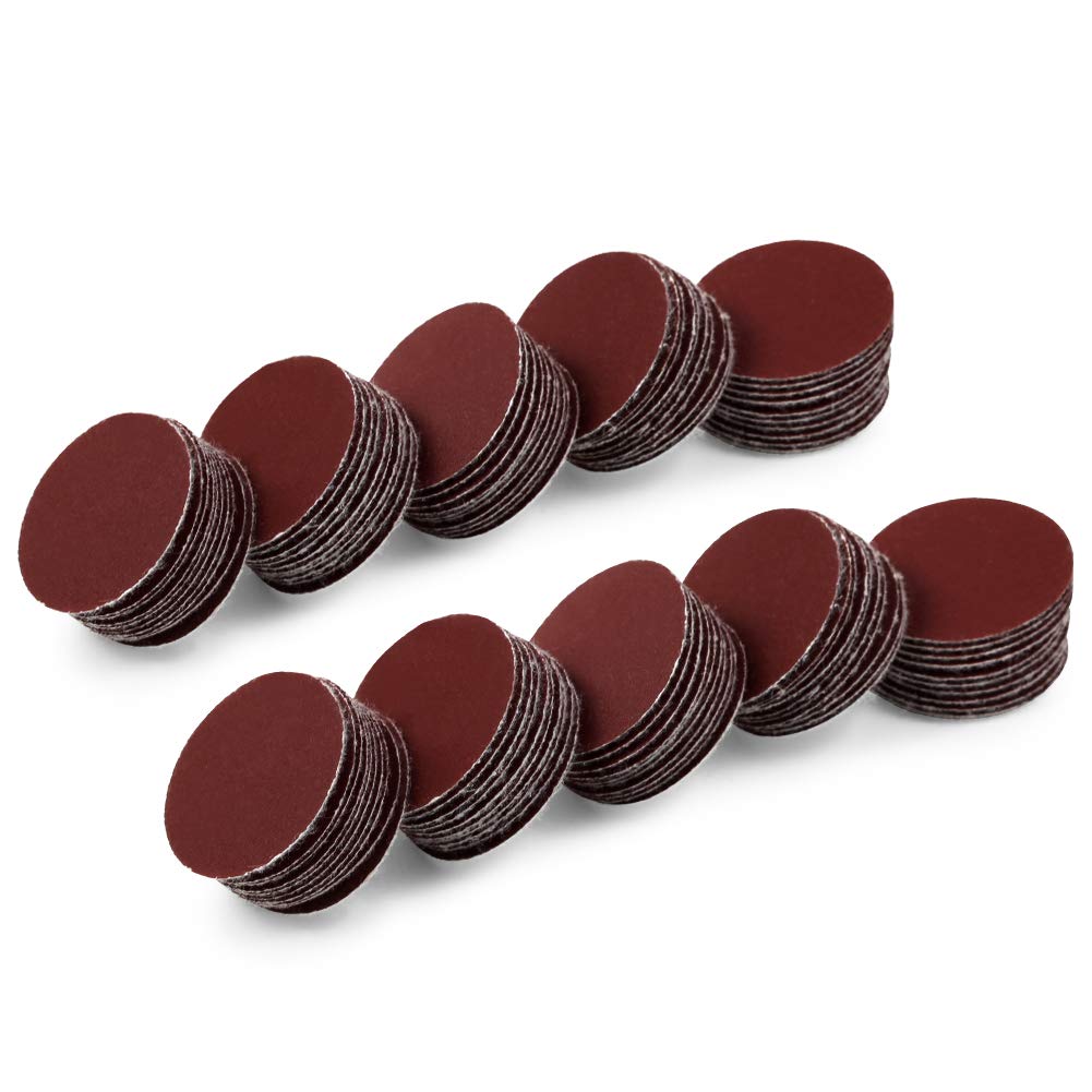 SPEEDWOX Hook and Loop Sanding Discs 100pcs 1 Inches 400 Grit Sandpaper for Wood Drill Grinder Rotary Tools No Hole