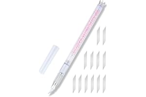 ARVAKR Exacto Knife Set, Bling Hobby Knife Pen with Blade Refills, Craft Cutting Tools for Scrapbooking Stencil Washi Tape Sticker Cutter, Pink