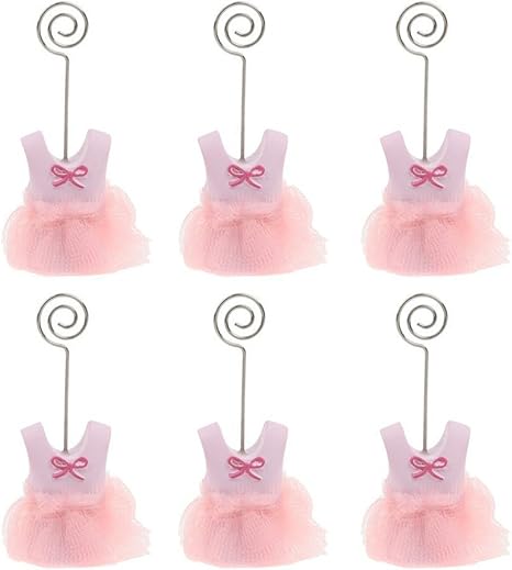 Amazon Com Winomo 6pcs Place Card Holder Table Number Holder Photo Holder Clip Pink Tutu Skirt Home Kitchen