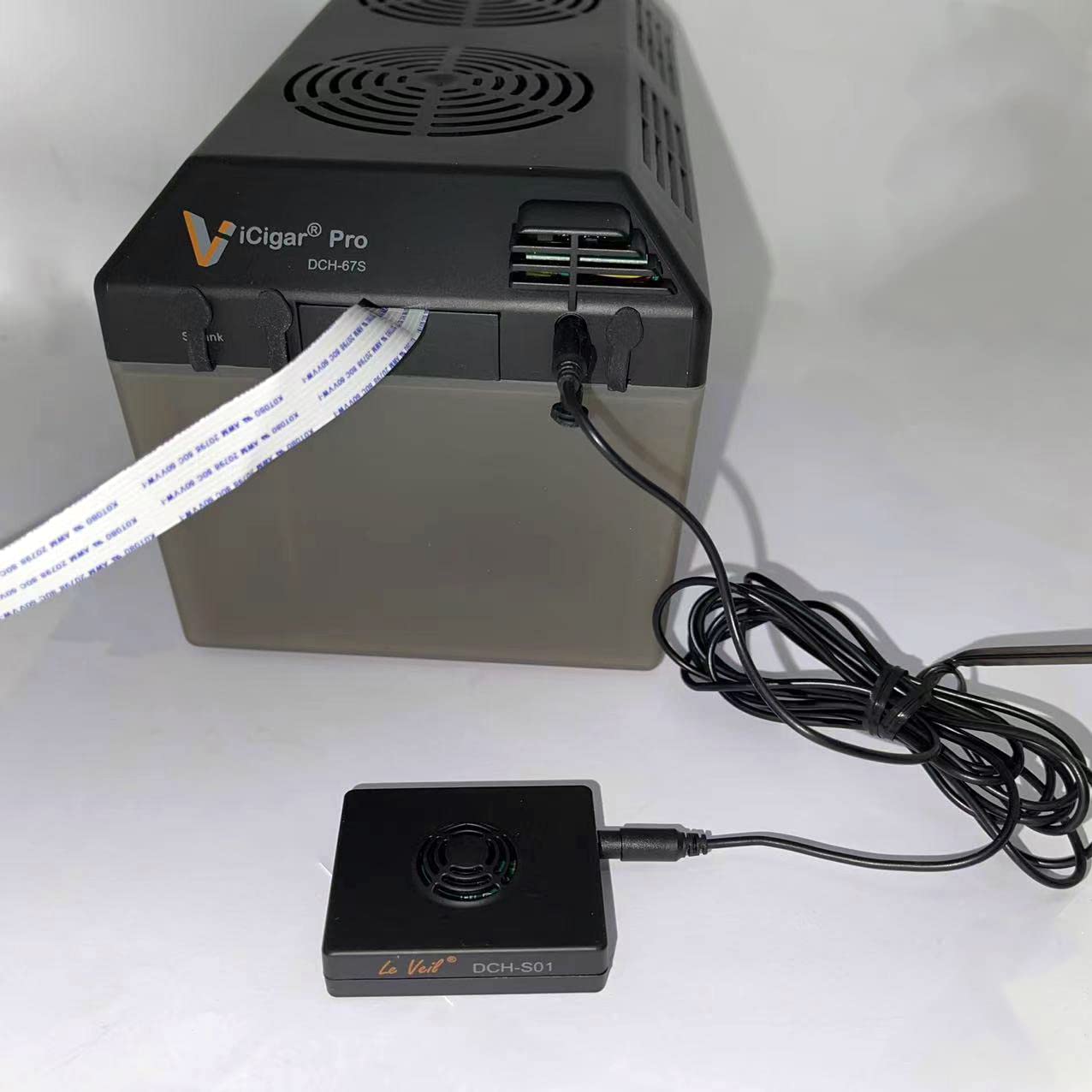 Le Veil iCigar Pro Electronic Cigar Humidifier System for Humidor Cabinet (Dual Tanks + External Humidity Sensor)