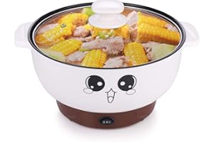 MINGPINHUIUS 4-in-1 Multifunction Electric Cooker Skillet Wok Electric Hot Pot For Cook Rice Fried Noodles Stew Soup Steamed Fish Boiled Egg Small Non-stick with Lid (3.6L, without Steamer)