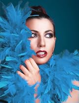 db11 Colorful Feather Boa 6.6ft with Heart Rimless Sunglasses Lake Blue view 5