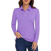 MAGCOMSEN Women's Polo Shirts Long Sleeve Golf Shirt Quick Dry UPF 50+ Sun Protection Lightweight Tennis Shirts