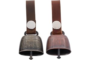 DISCPETSEC Dog Bells for Collar - Pet Dog Collar Bell Dog Bell Accessories Collar Bells Leather Dog Collar Bells Small Bells for Dog Collar Supplies Dog Safety Bell Collar Pet Dog Collar Hiking Bells 2 Pack