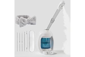 DRESS VOUS Facial Steamer-Face Steamer for Facial Deep Cleaning, Vaporizador Facial Steamer for Esthetician and Nano Ionic Hot Steam for Face, Professional Facial Steamer with a Headband and Acne Needle Set.