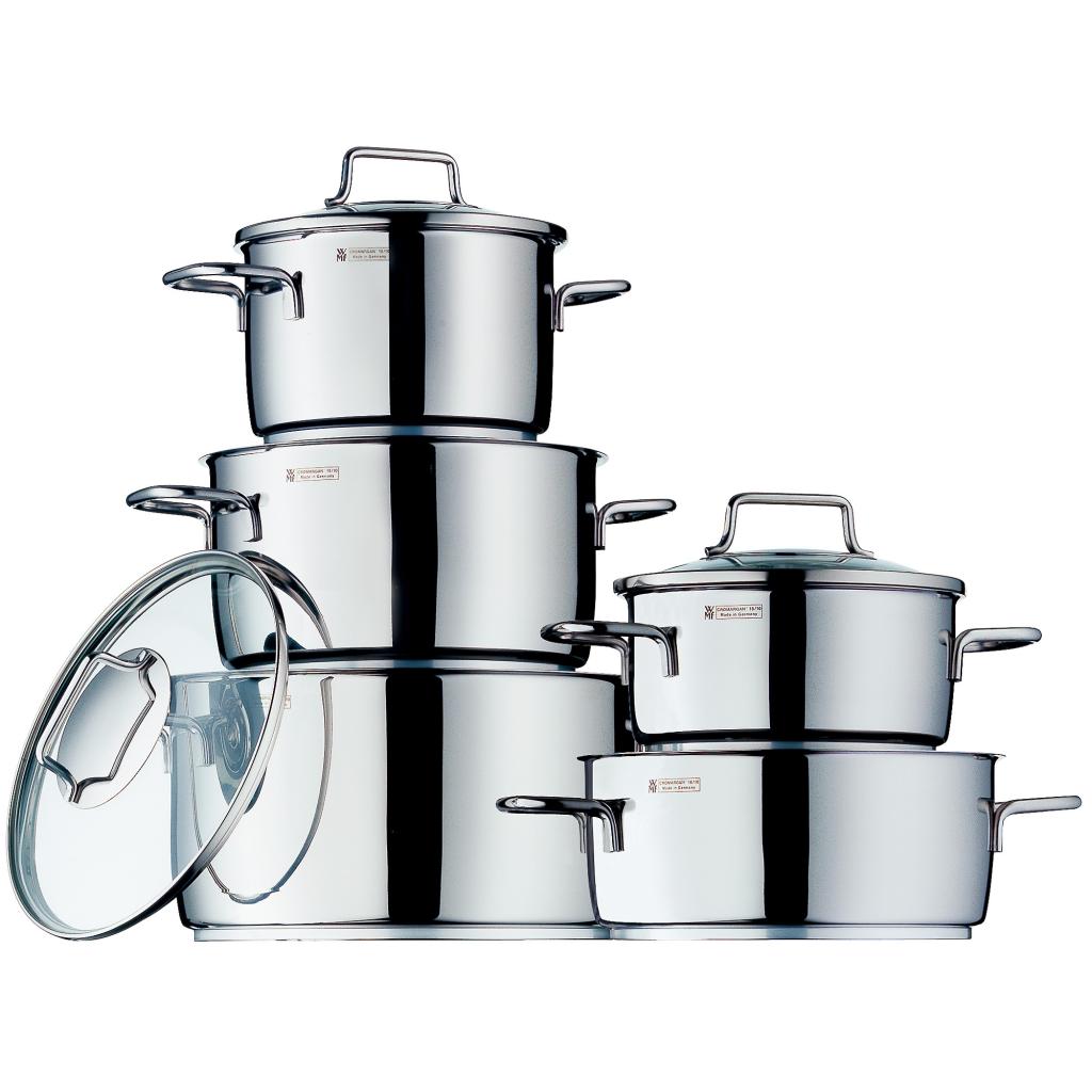 WMF Topf-Set 5-teilig Astoria Schüttrand Glasdeckel