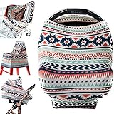 Baby Car Seat Canopy, Nursing Cover Scarf, Breastfeeding Cover, Shopping Cart Cover, Stroller Sunshade, Carseat Covers for Girls and Boys, Aztec by Ermis