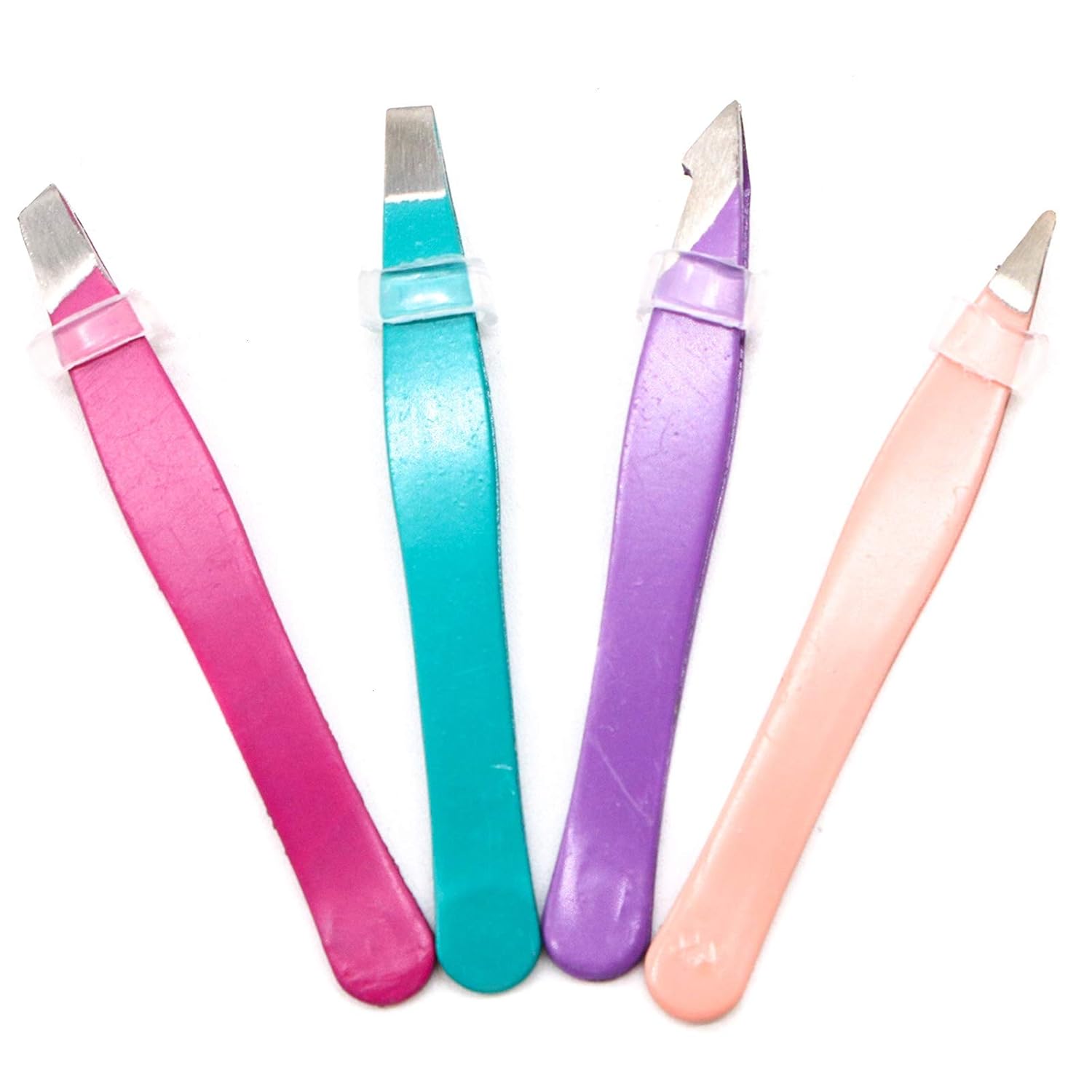 Wssrogy 4 Tweezers Set Stainless Steel Eyebrow Plucking Precision