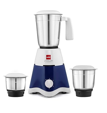 Cello Lifestyle 500-Watt Mixer Grinder with 3 Jars (Blue/White)