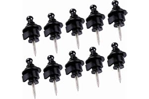 Culnflun Strap Locks Electric Guitar, 10pcs Silver Metal Flat Round Head Straplocks Buttons Security Quick Release Heavy Duty
