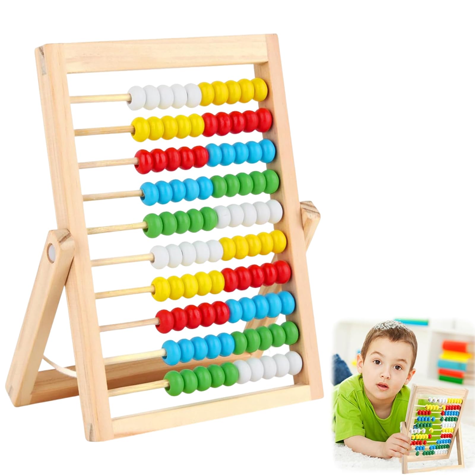 Abacus for Kids, Counting Toys, Wooden Abacus with Multi-Color Beads, Early Educational Toys Counters for Maths, Toddler Learning Arithmetic Calculating Toys