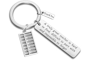 BNQL Math Teacher Thank You Keychain A Truly Great Teacher is Hard to Find Retirement Gift for Teacher (Abacus)