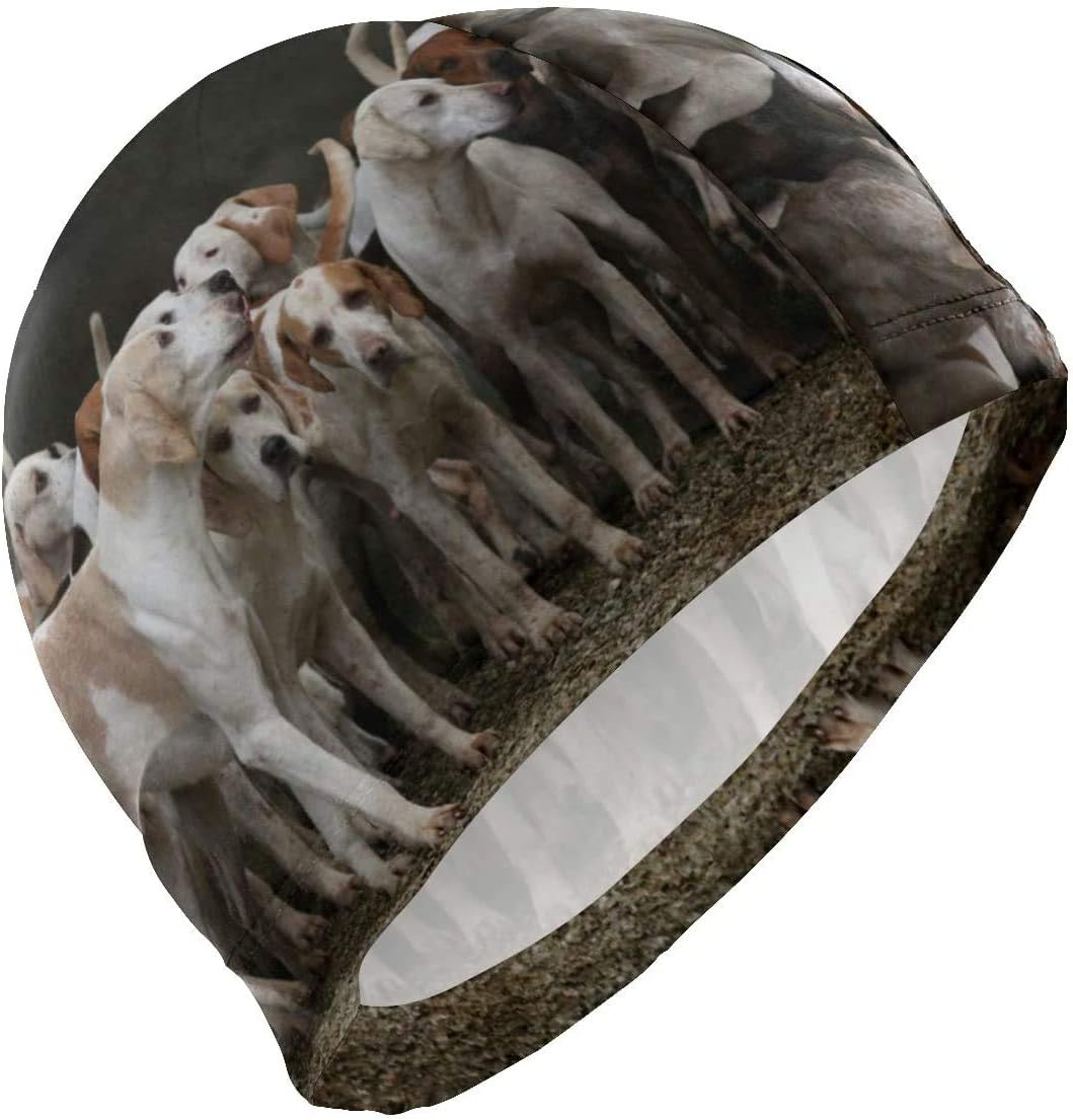 Swim Cap Dog Herd Canine Animal Hounds Mens Sport NoSlip