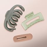 Kitsch Large Assorted Hair Clips 3 pcs Recycled Plastic Claw Clips for Thick view 7