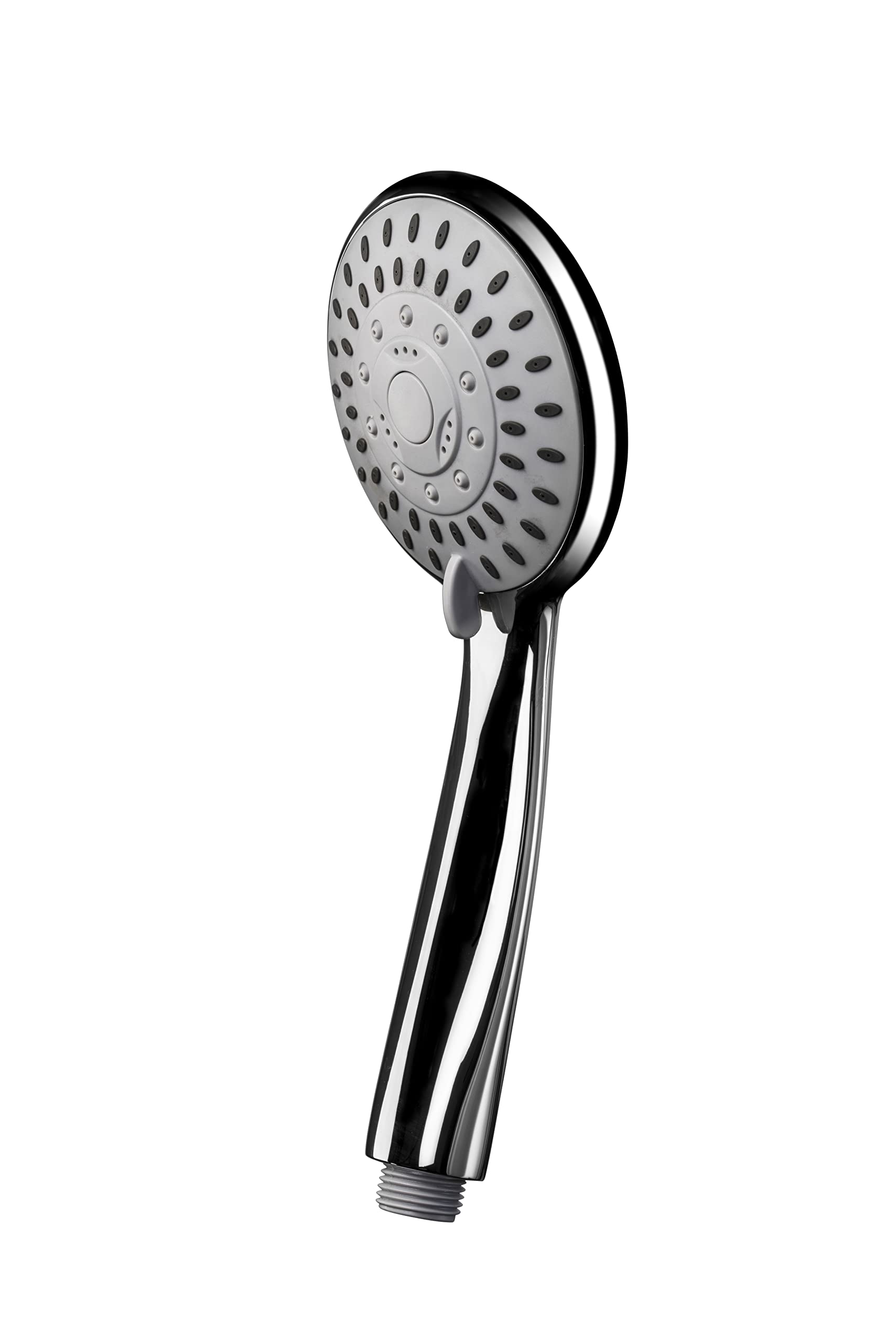 Croydex Nero Chrome Shower Head with Five Spray Patterns - Chrome Plated ABS with Rub Clean Nozzles, Suitable for Low Pressure Systems, Large Shower Head
