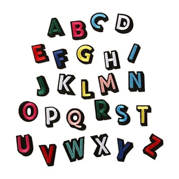 26 Stickerei Bunte Buchstaben Alphabet Sew Eisen auf Patch Badge Taschen Hat Jeans dreidimensionale Aufnäher