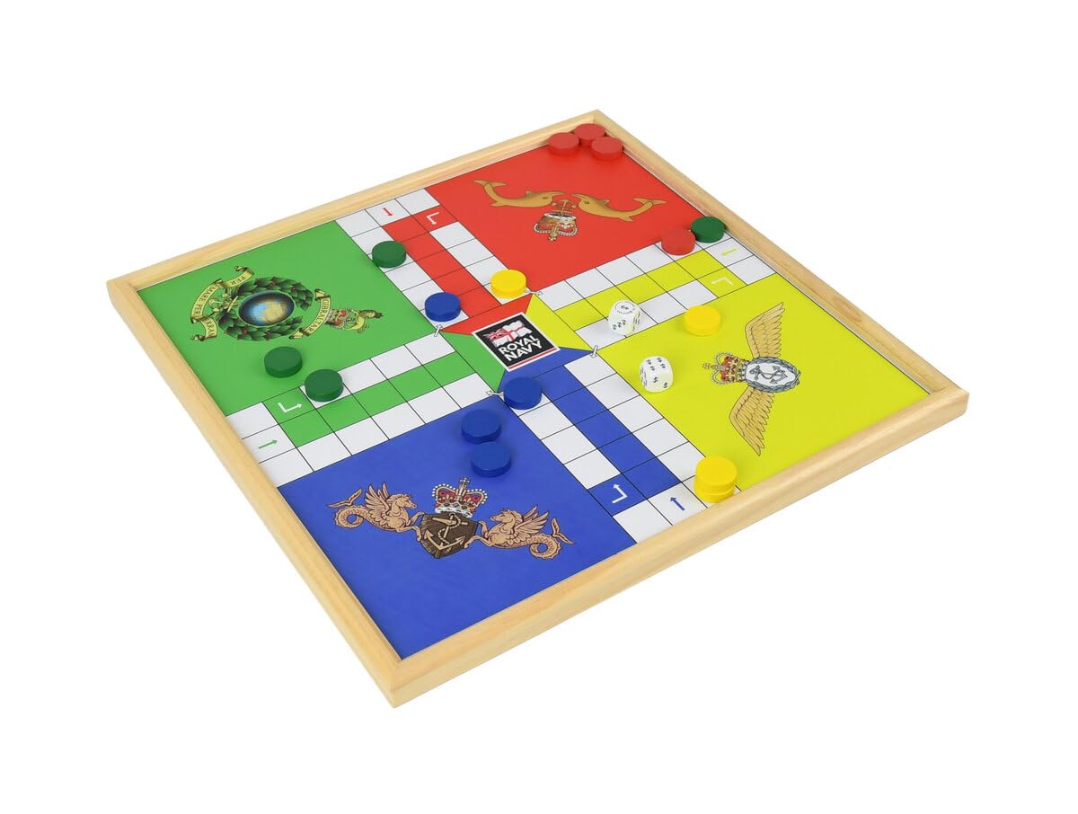 Wooden Uckers Game - Royal Navy Edition