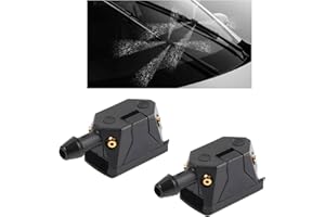 Povtii 2 PCS Front Windshield Washer Nozzles, 4-Way Spray Sprinkler Windshield Wiper Washer Replacement, Arm Mounted Wiper Cleaning Nozzle Tool for Front Window, Car Accessories