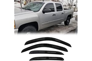 Deebior Side Wind Deflector, 4pc Out-Channel Rain Guards, Smoke Window Visors fit for 2007-2014 Chevy Silverado/GMC Sierra 15