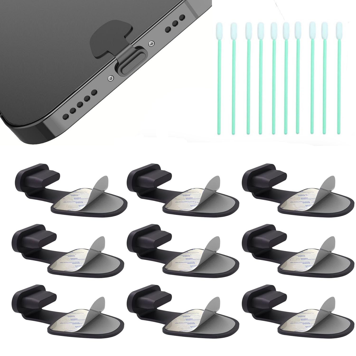 Dust Plug for Lightning, Charger Port Protects Charging Port Anti Dust Cover Anti-Lost Dust Plugs for Lightning, 10-Pack