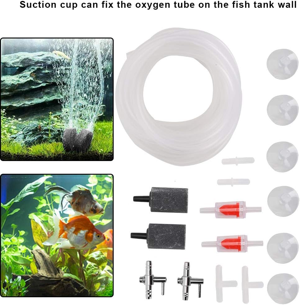 Zerodis Fish Tank Oxygen Air Pump Accessories, Aquarium Air Pump Compressor Valve T-type Straight Link Pipe Set(Set 8) - Image 3