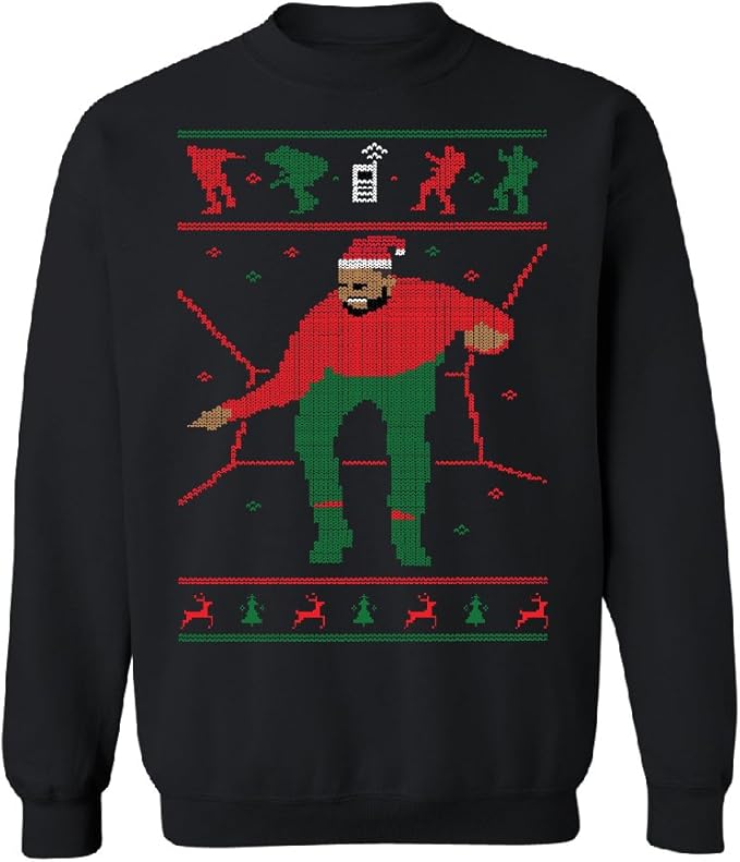 Santa Drake Hotline Bling Unisex Crewneck Dance Ugly Sweater Gift Sweater at Amazon Menâs 