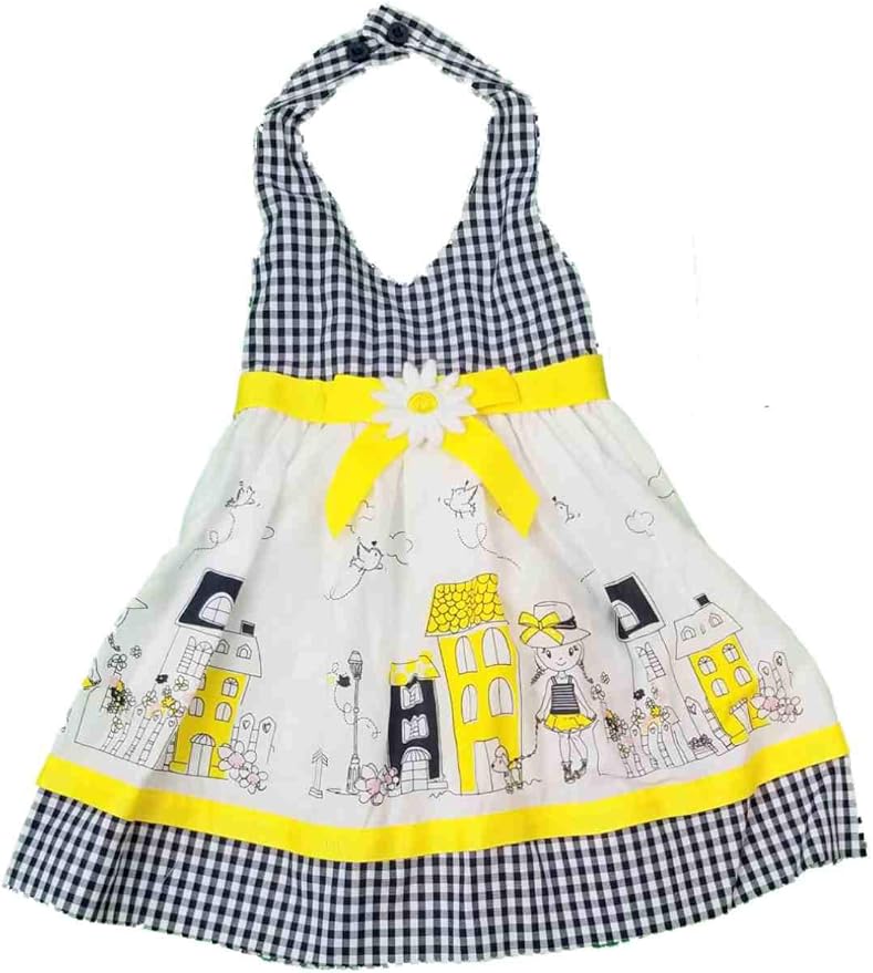 girls black and white checkered dress