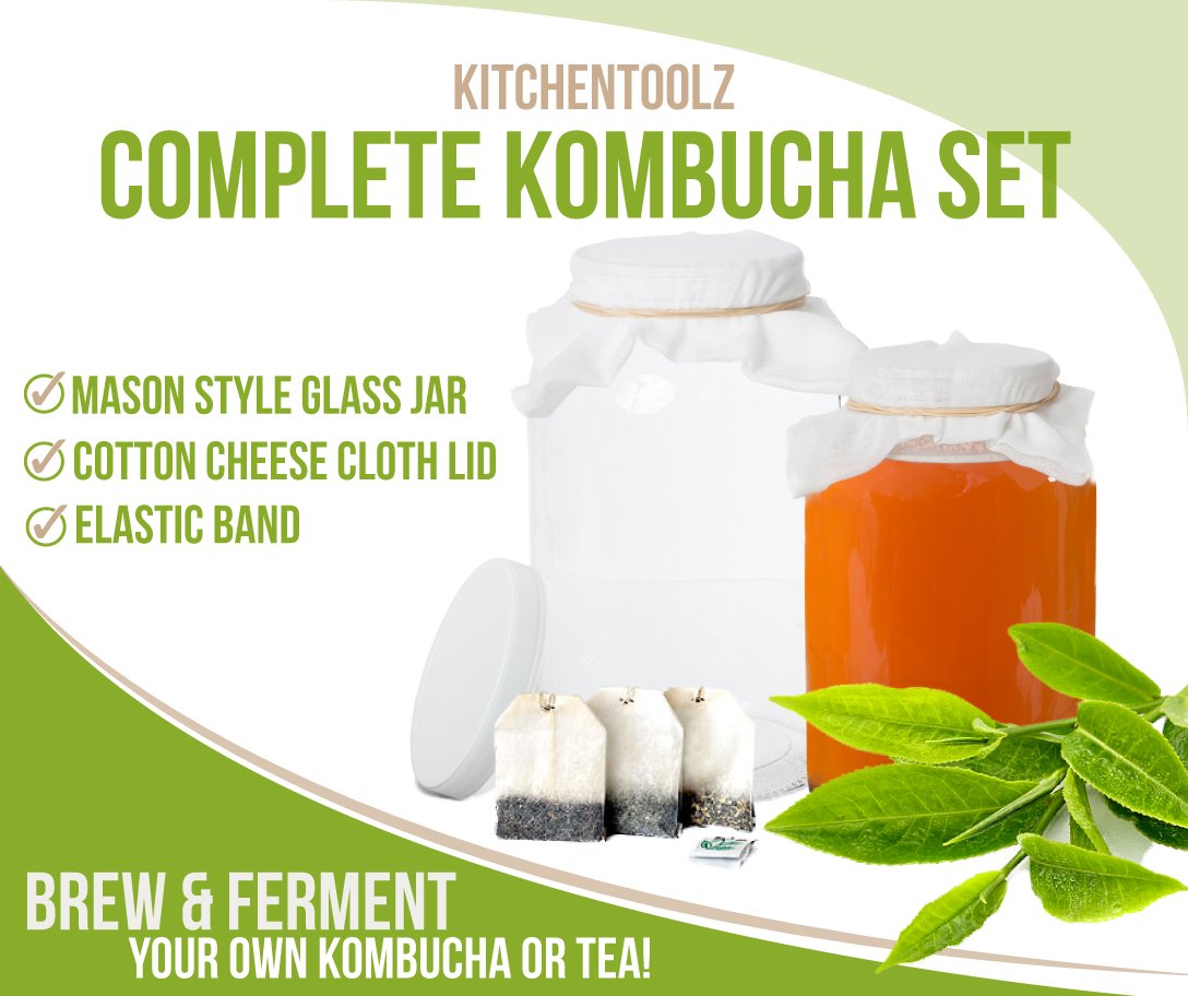 1 Gallon Glass Kombucha Jar with Stainless Steel Tea Infuser Home