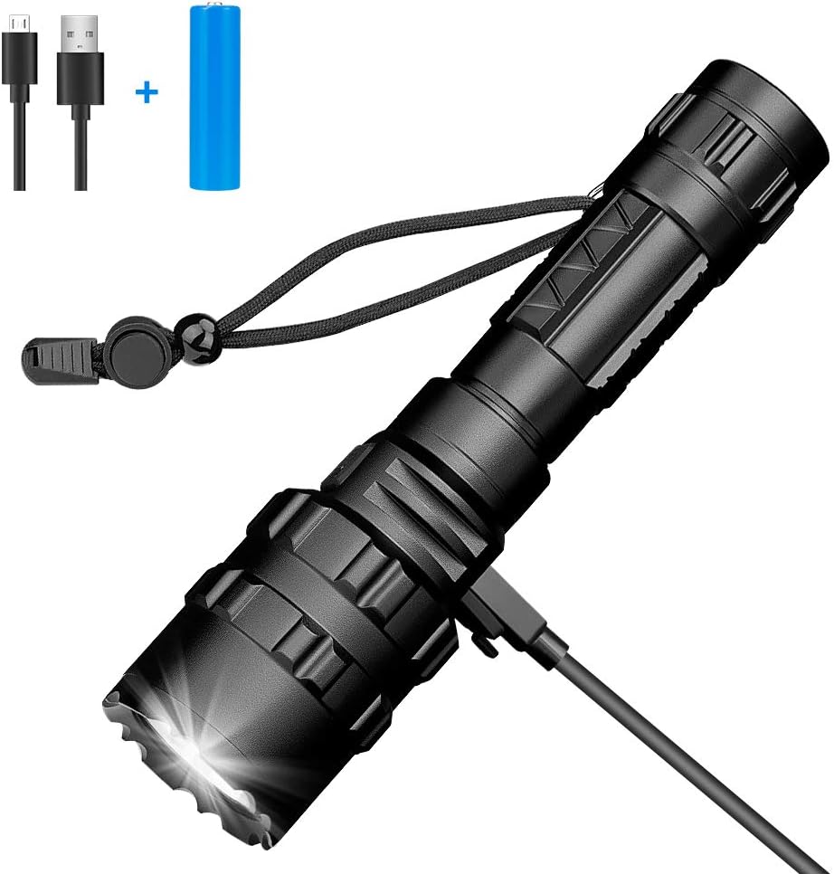 Linkax Rechargeable LED Torch LED Flashlight Powerful Super Bright 800 Lumens Pocket Torches 5 Modes Waterproof Handheld…