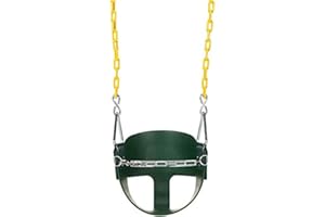 Eastern Jungle Gym Heavy-Duty High Back Half Bucket Toddler Swing Seat with Coated Swing Chains and Safety Strap