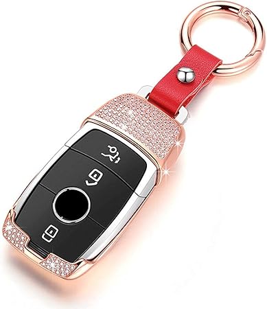 Amazon キラキラのラインストーン車のリモコンキーホルダーキーホルダーに適しメルセデスベンツmercedes Benz新しいe S C Aクラスglc 16 キーケースキーホルダーアクセサリー ローズゴールド キーケース キーホルダー 車 バイク
