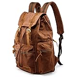 GEARONIC Vintage Canvas Backpack, Casual Daypack