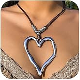 Your Always Charm Boho Large Heart Statement Necklaces for Women Chunky Gold Necklace Layered Love Boho Choker Necklace Set Dainty Statement Jewelry Gift