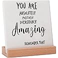 Inspirational Gifts for Women Friend Graduate Teen Girl Boy Birthday Christmas, Encouragement Decor Signs Cheer Up Hard Time Gifts, You are Amazing Motivational Desk Plaque for Office Home