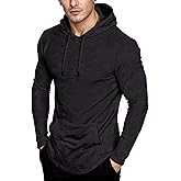 elselect Mens Fashion Athletic Hoodies Pullover Long Sleeve Casual Solid Color Sport Sweatshirts