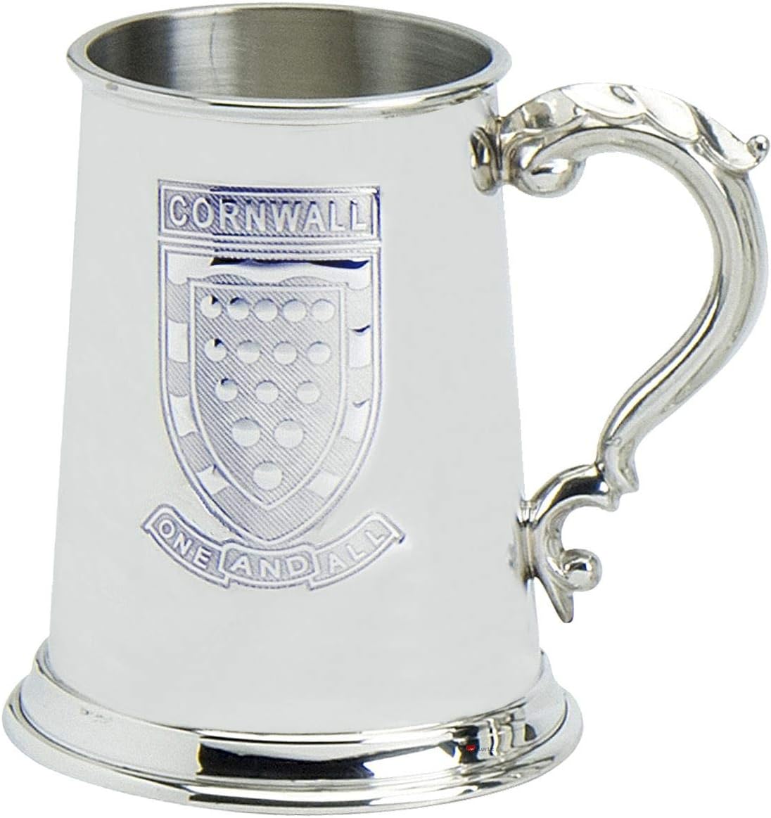 Pewter Tankard Handmade 1pt Cornwall National Crest and