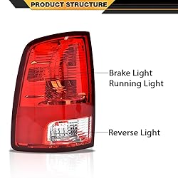 CROSSDESIGN Rear Tail Lights Lamps w/o Bulbs Red