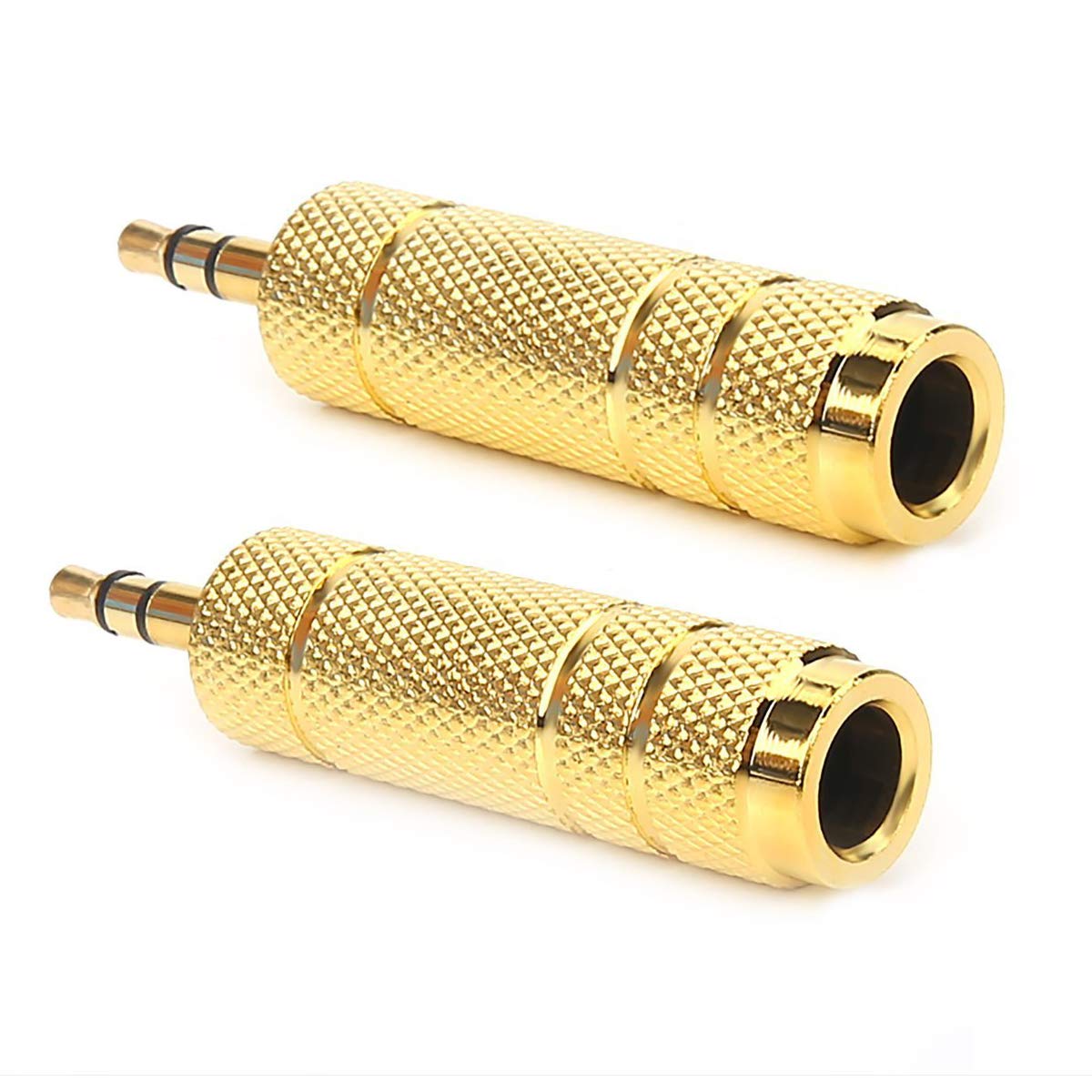Vimmor 2 Pack 3.5mm Male Plug to 6.5mm Female Jack Audio Stereo Headphone Adaptor Converter Microphone Audio with 24K Gold Plated