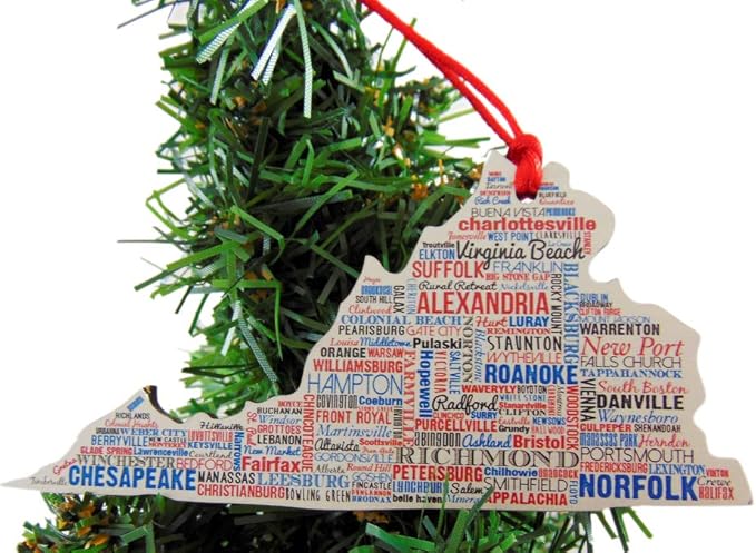 Amazon Com Westman Works Virginia Christmas Ornament Wooden Tree Decoration Gift Boxed 5 Inch Home Kitchen