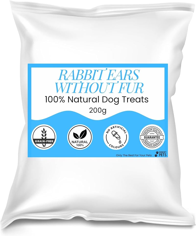 Hungry Pets Premium Natural Dog Treats Rabbit Ears 200g