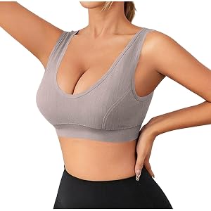 Blczomt Women Sports Bra Seamless Wireless Bralette Comfort Tank Top Bra Buttery Soft Light Support Yoga Lounge Daily Wears