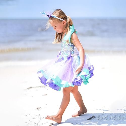 Aoiviss Girls Mermaid Costume Mermaid Tutu Dress with Headband for  Halloween Dress Up Birthday Party, 8 in Kenya | Whizz Costumes