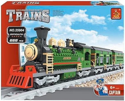 Amazon.com: Ausini bloques de construcción Locomotora Tren de pasajeros # 25904 666pcs compatible con Lego Sluban: Toys \u0026 Games